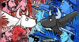 A arte vibrante de Nilberto Jorge Haddad celebra o Festival de Parintins com cores intensas, simbologia amazônica e emoção.