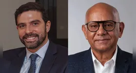 O prefeito de Belém, Igor Normando, e o publicitário Ricardo Amado. Campanha "Levanta Belém Levanta"  conquistrou as medalhas de prata e bronze no Polaris Awards 2025, em Londres.