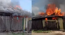Homem ateia fogo na própria casa e gera pânico no bairro da Conquista, em Breu Branco.