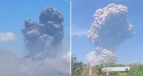 Monte Lewotobi entra em erupção duas vezes no mesmo dia e provoca alerta máximo.