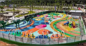 O local se tranformou em um espaço de muita diversão para a garotada.