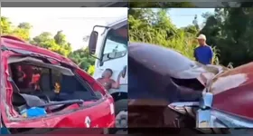 Um engavetamento envolvendo seis veículos causou lentidão e transtornos na BR-316.