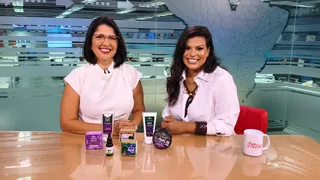 Priscila Belfort e Vanessa Costa no estúdio da RBA TV após gravação do especial do DOL DELAS.