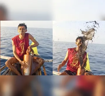 Imagem ilustrativa da imagem Vídeo: Lula reage e esguicha tinta em pescador nas Filipinas