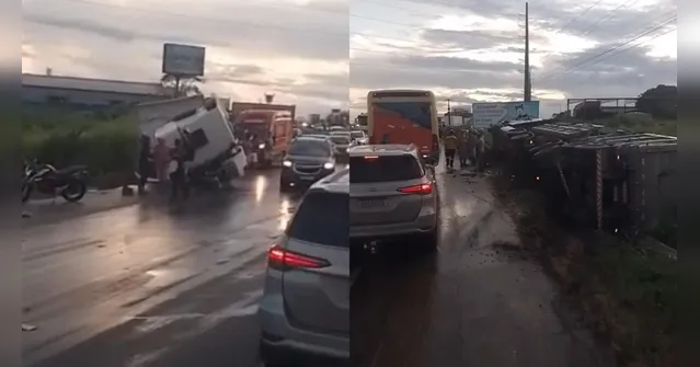 Imagem ilustrativa da notícia Colisão entre caçamba e carreta deixa uma pessoa morta em Castanhal