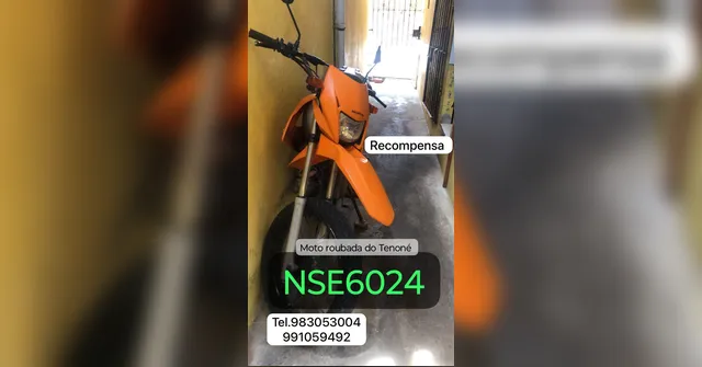 Imagem ilustrativa da notícia Moto é roubada no bairro Tenoné e dono oferece recompensa