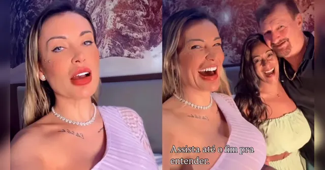 Imagem ilustrativa da notícia ASSISTA: Andressa Urach grava vídeo íntimo com o pai e a ex-sogra
