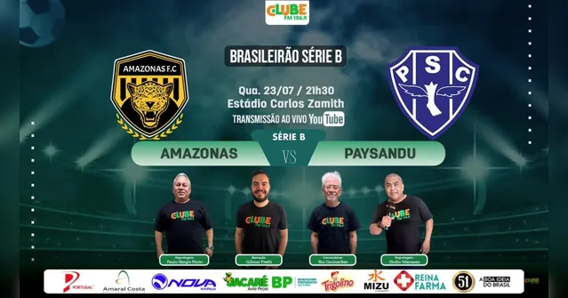Imagem ilustrativa da notícia Tem Jogo no DOL e na Clube: ouça Amazonas e Paysandu