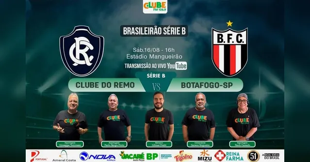 Imagem ilustrativa da notícia Tem Jogo no DOL e na Clube: ouça Remo x Botafogo-SP
