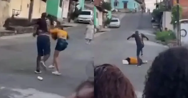 Imagem ilustrativa da notícia Homem é flagrado agredindo mulher com chutes e socos em São Luís