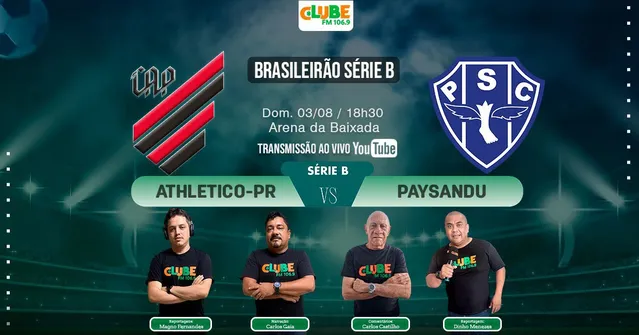Imagem ilustrativa da notícia Tem Jogo no DOL e na Clube: Ouça Athletico-PR x Paysandu