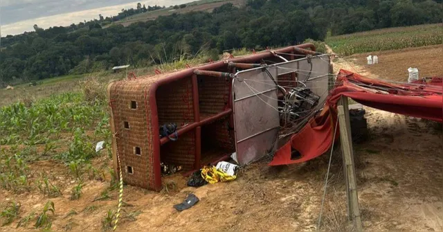 Imagem ilustrativa da notícia Vídeo: Balão cai no interior de SP e deixa uma vítima fatal