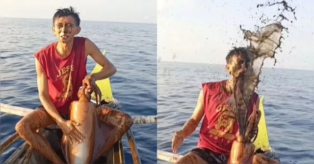 Imagem ilustrativa da notícia Vídeo: Lula reage e esguicha tinta em pescador nas Filipinas