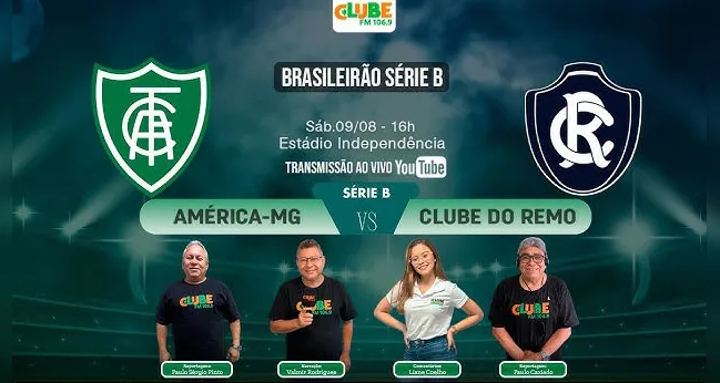 Imagem ilustrativa da imagem Tem jogo no DOL e na Clube: ouça América-MG x Remo