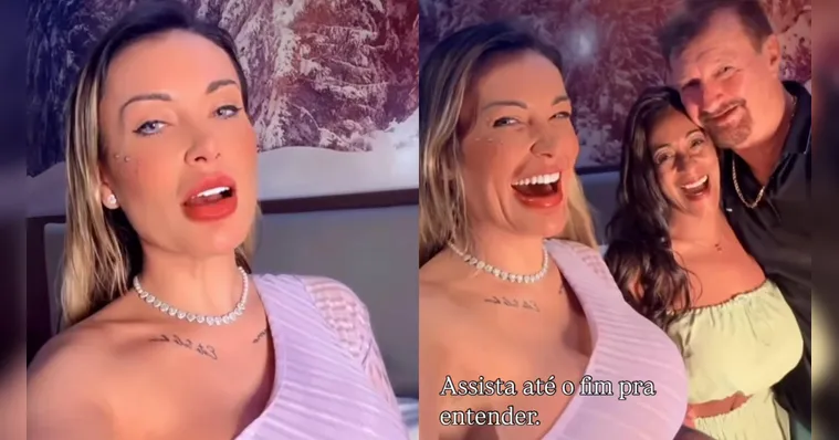 Imagem ilustrativa da notícia ASSISTA: Andressa Urach grava vídeo íntimo com o pai e a ex-sogra