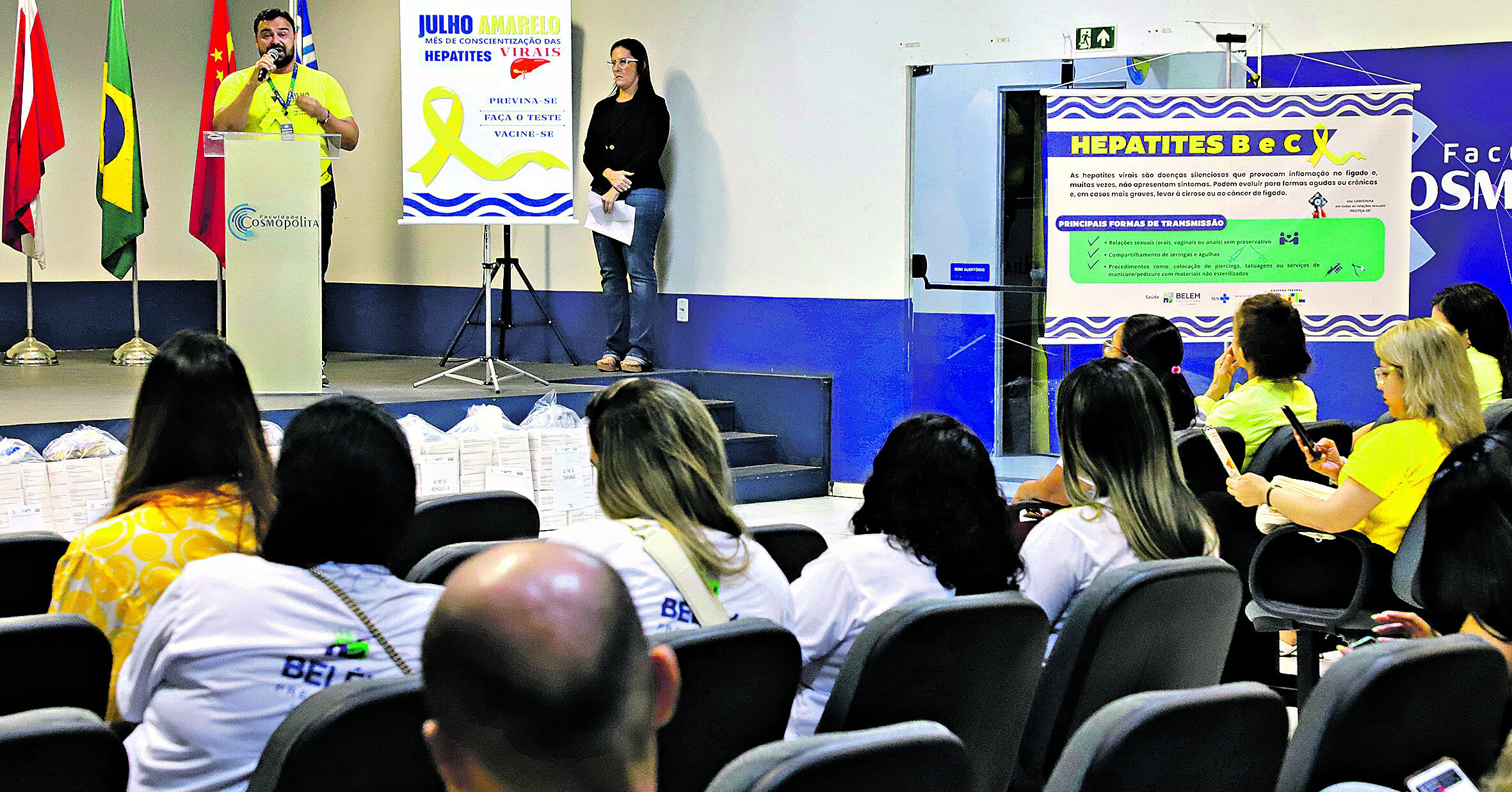 A abertura da ação Julho Amarelo foi realizada para servidores da saúde municipal da capital