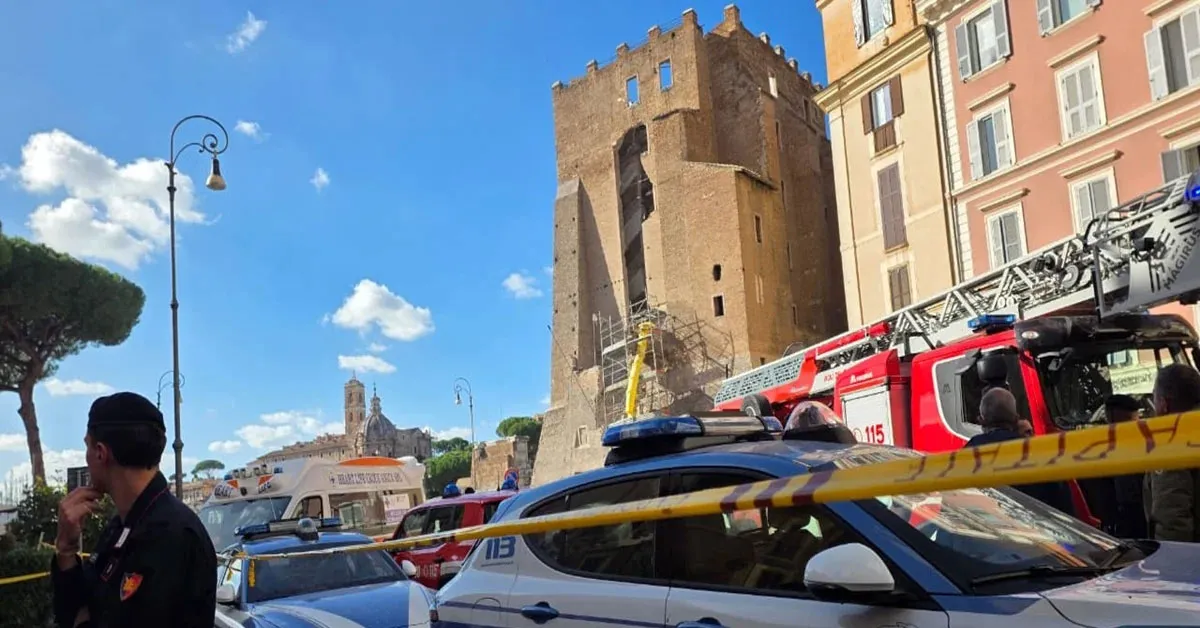 Desabamento da Torre dei Conti em Roma deixa três feridos