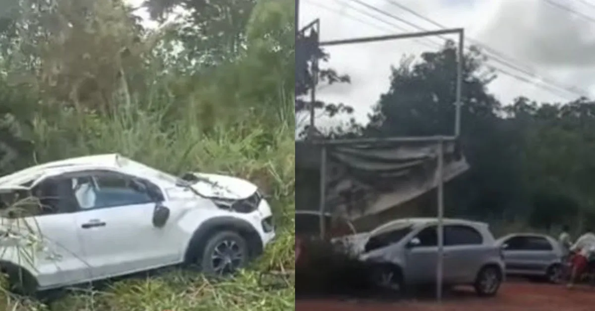 Um carro que estaria em alta velocidade entrou repentinamente na pista e atingiu o veículo do pároco.