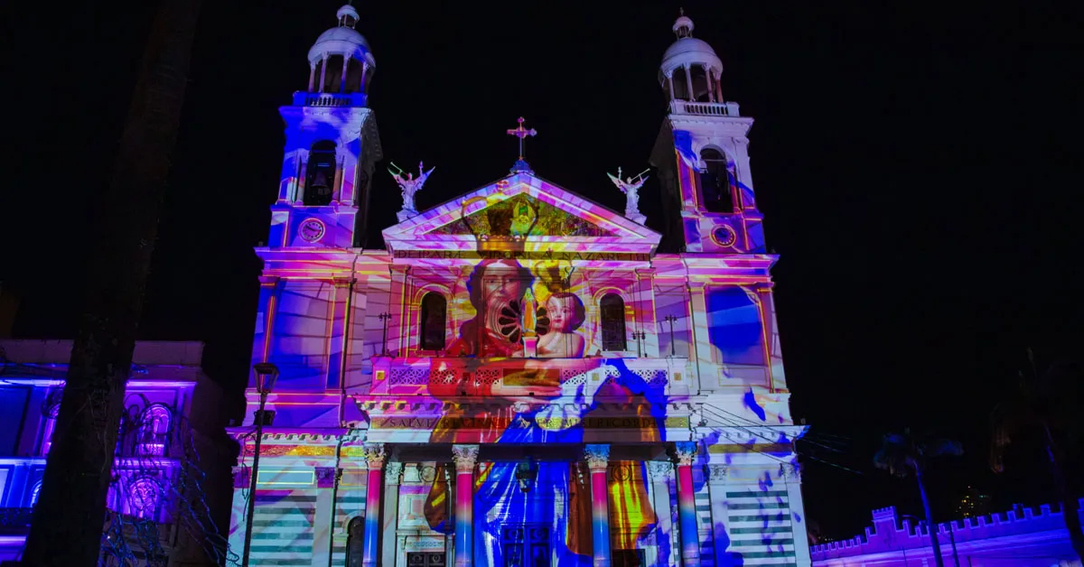 A 6ª edição do projeto “Cores, Sons e Sensações” fará um show de imagens iluminadas na fachada da Basílica a partir de 21h