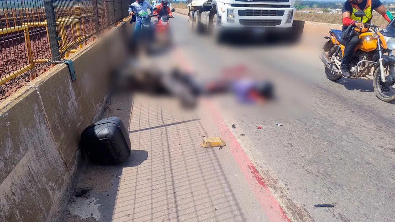 O acidente aconteceu no início da tarde desta quarta-feira (10) na ponte sobre o rio Tocantins em Marabá