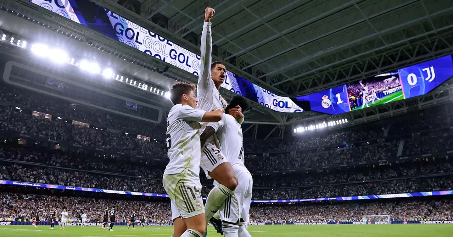 Bellingham aproveitou rebote da trave para dar a vitória ao Real