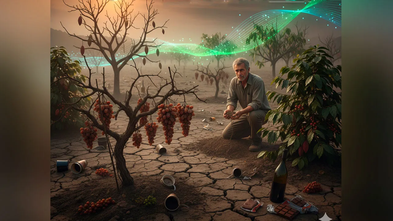 Condições climáticas se piorarem vão afetar a produção de café, cacau e vinho segundo estudo da  Environmental Research Letters.