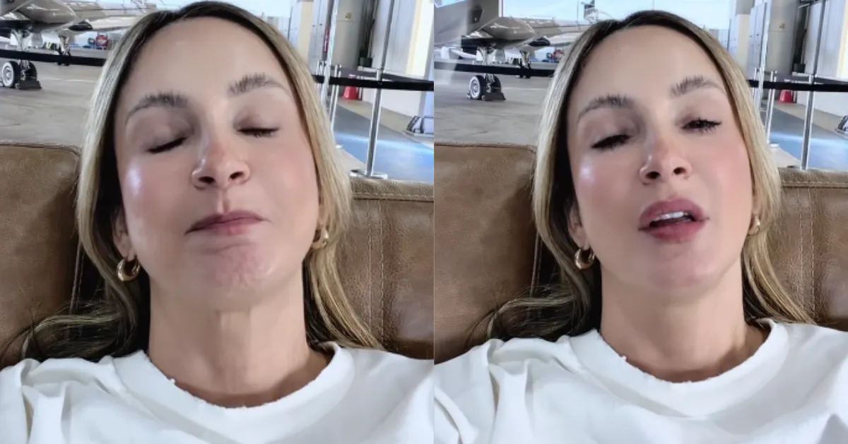Claudia Leitte em vídeo publicado nas redes sociais onde explica o adiamento dos shows após diagnóstico de broncopneumonia.