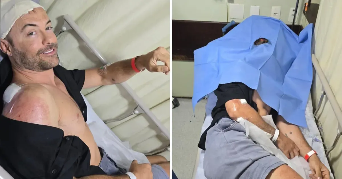 Kayky Brito mostra curativo na cabeça após queda de bicicleta e agradece por mais um livramento.