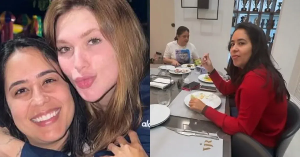 Virginia e a ex-cunhada em momentos de descontração na mansão de Vini