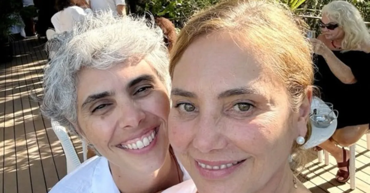 A atriz Heloísa Périssé e a diretora de TV Leticia Prisco.