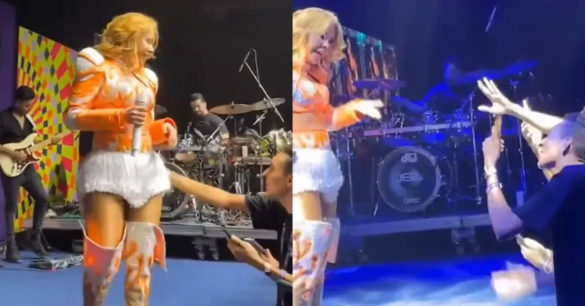 Joelma interrompeu a performance para repreender um fã que a tocou sem consentimento durante o Festival LED, em Belém.