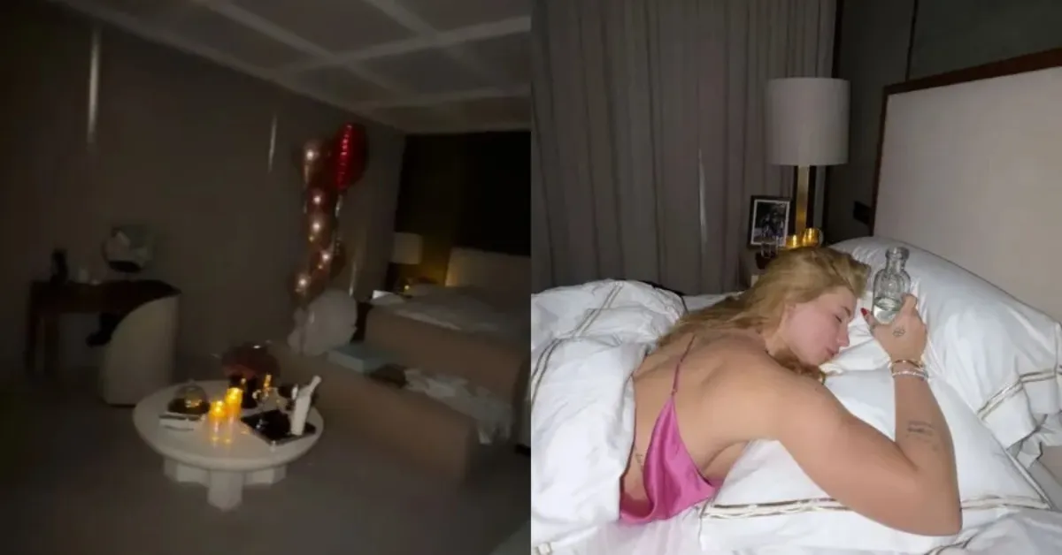 O vídeo mostra Virginia dormindo sozinha, enquanto o ambiente ao redor chamava atenção pelo romantismo