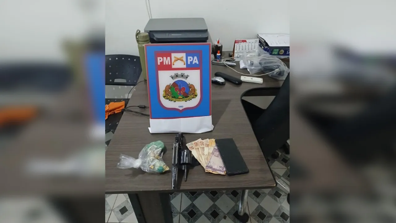 Material apreendido pela polícia