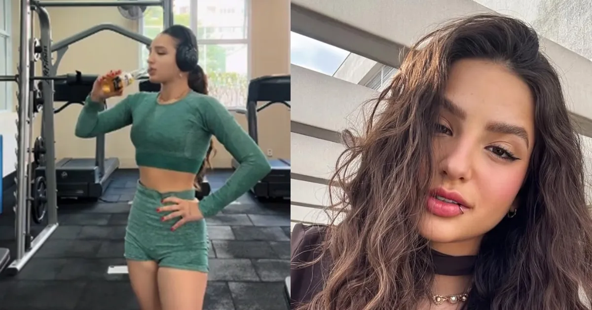 Duda compartilhou no TikTok a multa recebida, acompanhada de uma imagem em que aparece treinando ao lado da bebida.