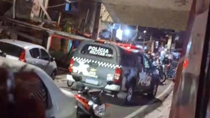 Viatura da Rotam no local da ocorrência