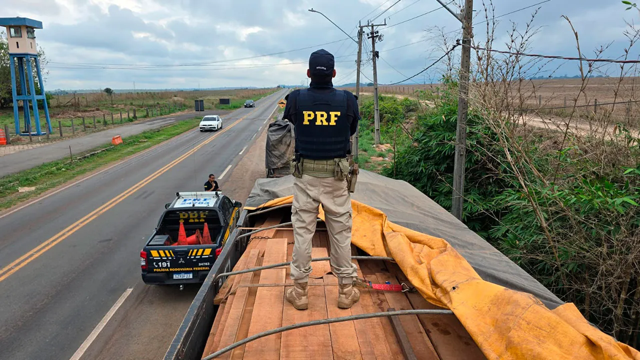 Flagrante de crime ambiental termina com apreensão de caminhão na BR-155
