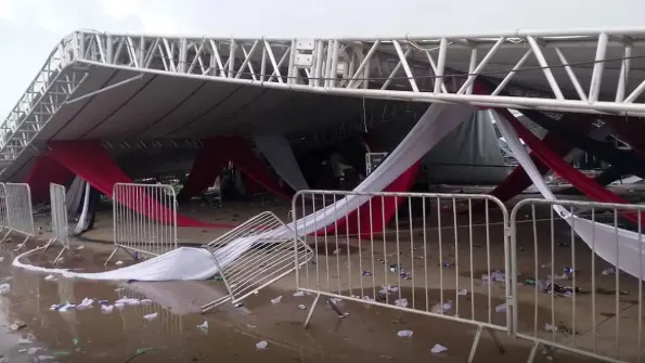 Situação da estrutura após vendaval