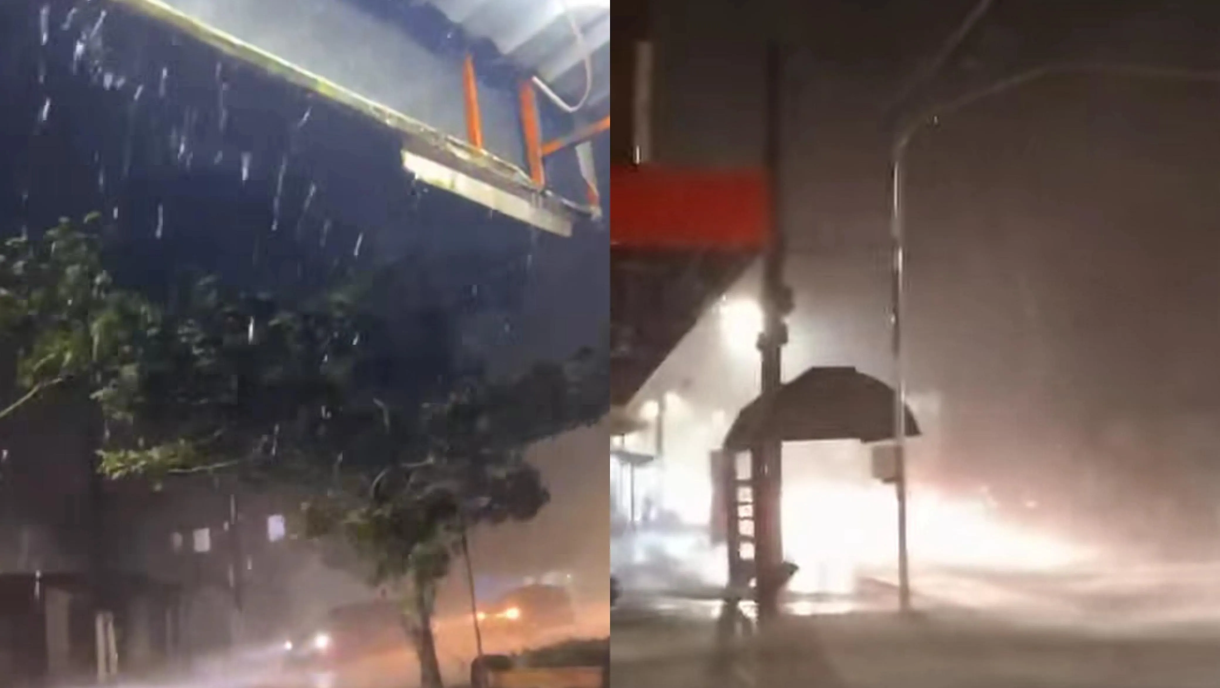 Vendaval e chuva intensa causam estragos na Ilha de Outeiro, em Belém.