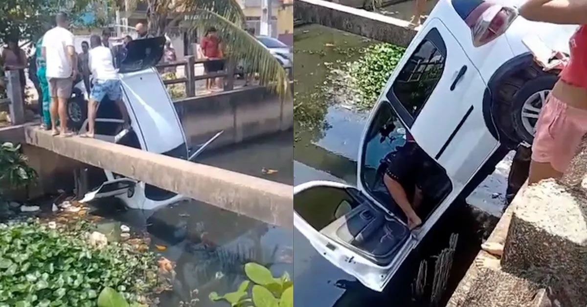 Motorista perde controle e carro cai em canal em Belém. Veja detalhes do acidente e outro ocorrido na cidade.