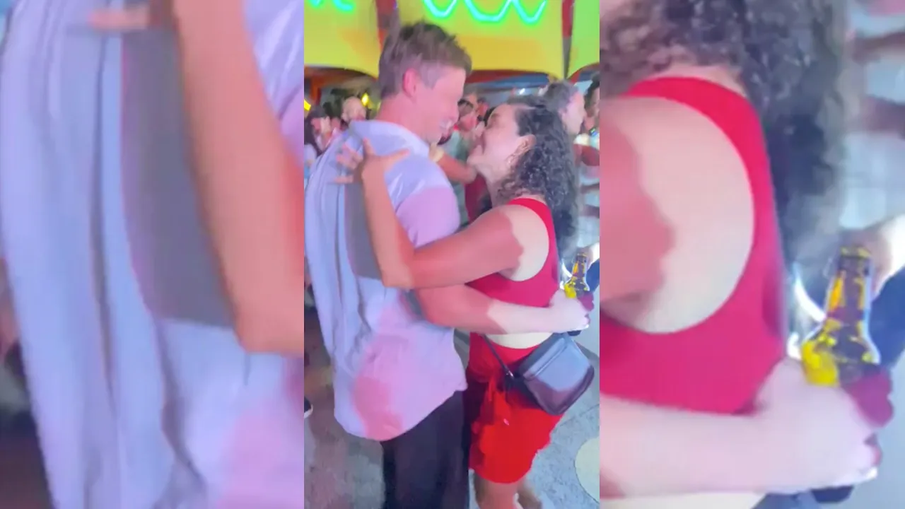 Felipe Santana aproveitou a noite de Belém para dançar.