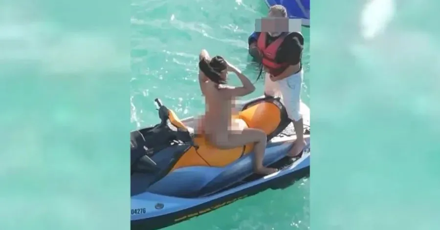 Casal é alvo do MP após viralizar gravação adulta feita no mar de Maragogi, onde motos aquáticas são proibidas desde 2021.