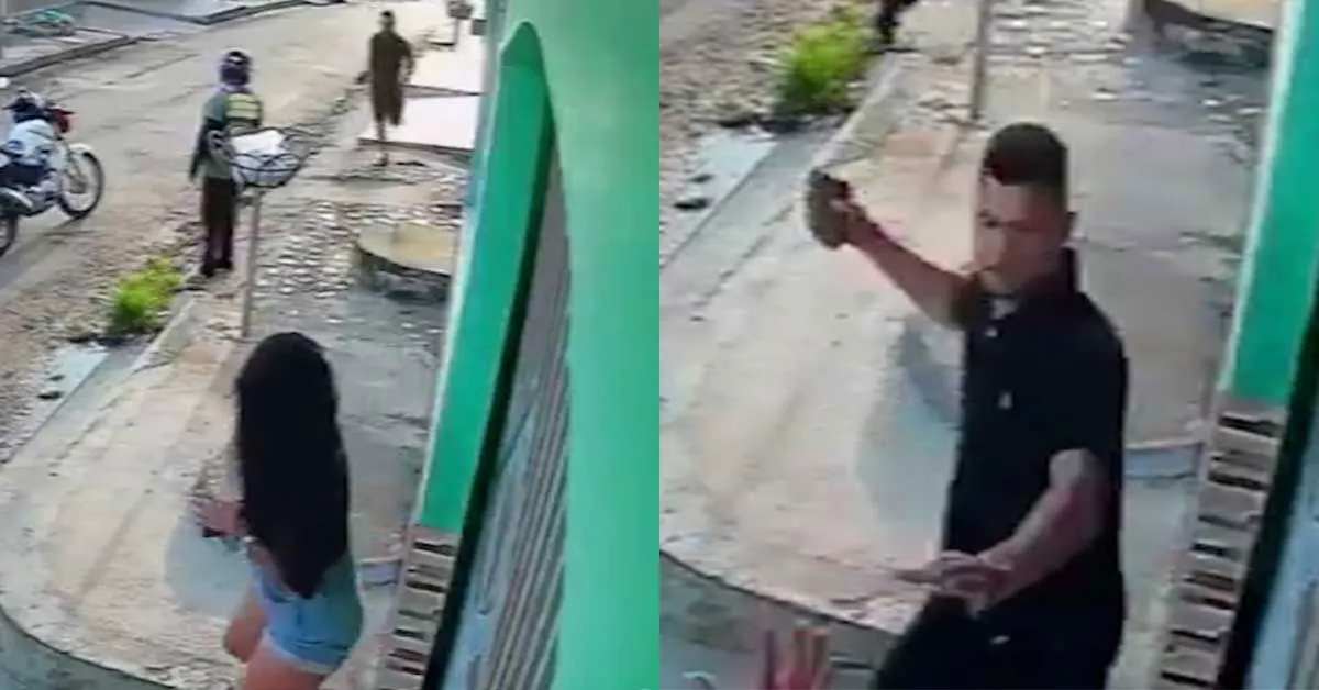 Imagens mostram momento em que suspeito agride brutalmente a vítima.