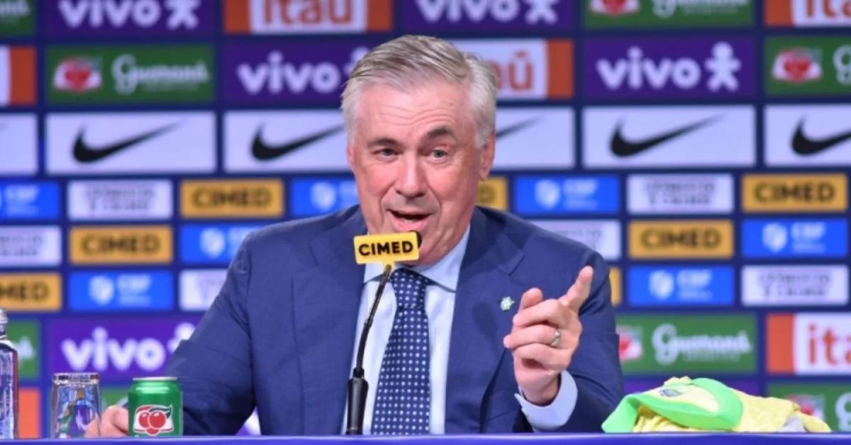 Ancelotti divulga convocados da seleção brasileira para amistosos na Europa em preparação para a Copa do Mundo de 2026