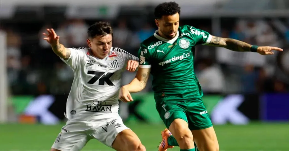 Imagem ilustrativa da notícia: Santos vence Palmeiras com gol no fim e sai do Z4