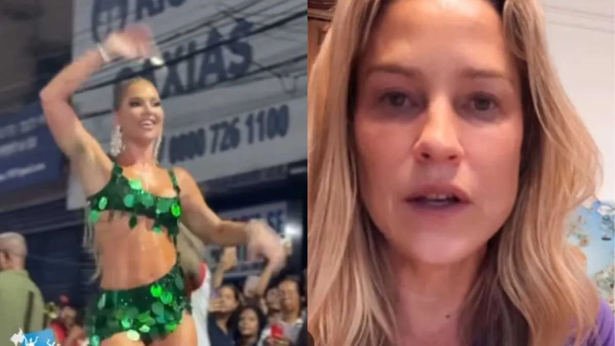 Luana Piovani provocou o professor de samba de Virgínia.