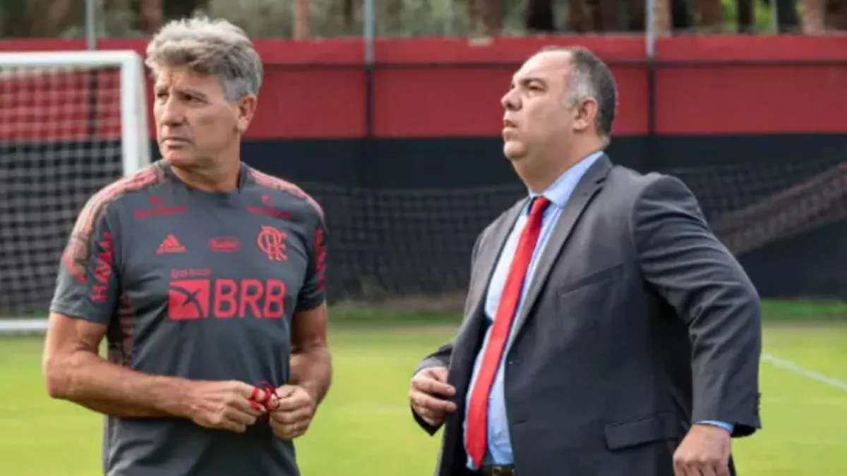 Renato Gaúcho e Marcos Braz, na época de Flamengo