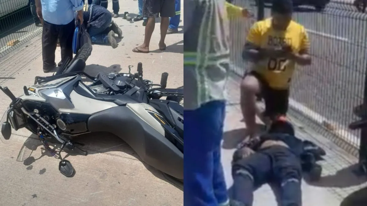 Homem ficou na calçada no aguardo de atendimento.