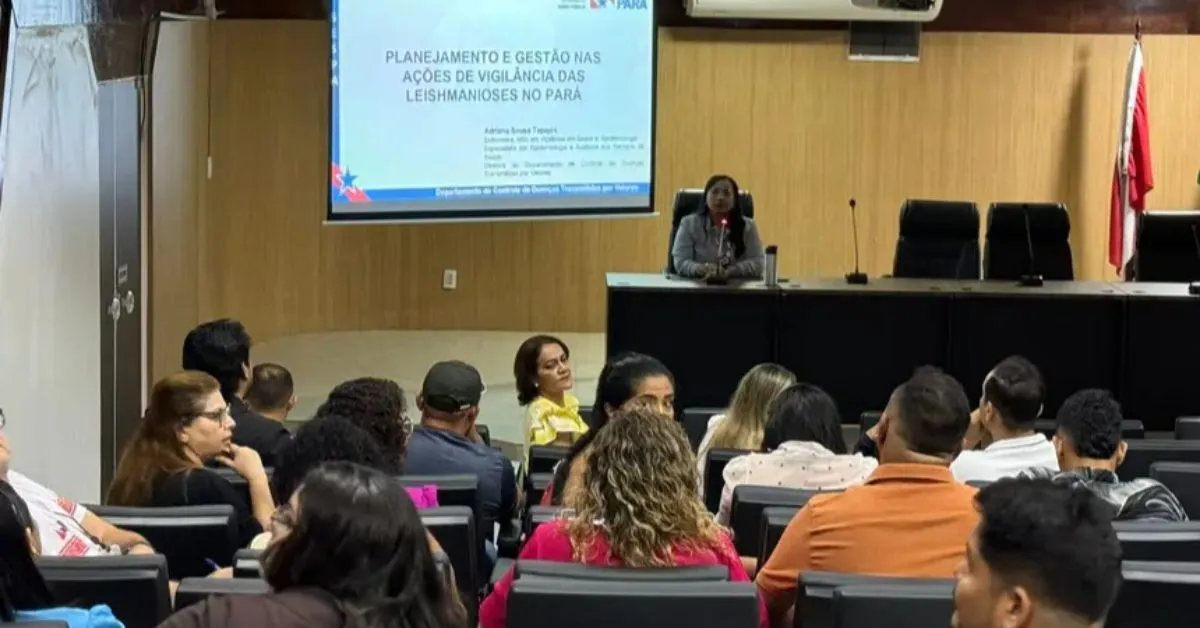 Profissionais de saúde participam de oficina da Sespa sobre vigilância e controle das leishmanioses em Belém.