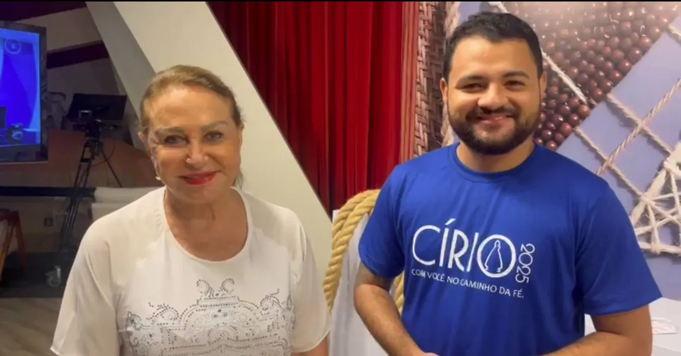 Deputada federal Elcione Barbalho (MDB-PA) fala sobre fé e solidariedade durante o Círio de Nazaré 2025, em entrevista ao repórter Lucas Contente, do DOL