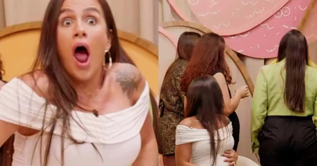 Em um momento descontraído no início do programa, a apresentadora Julia Faria brincou que uma das convidadas estava com 39 semanas e podia dar à luz no meio do programa.